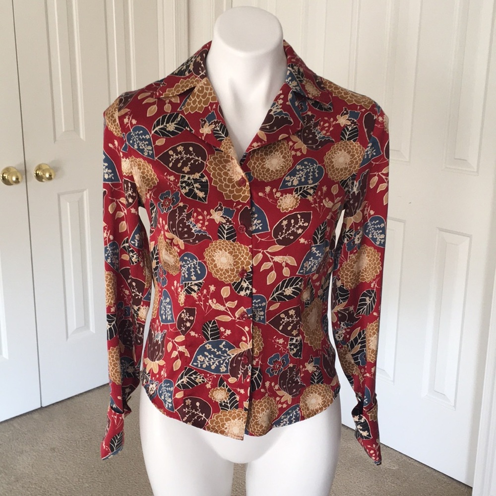 i.e. Petite Silk French Cuff Blouse